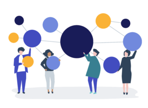 Cloud-Technologie Illustration – Sichere Datenübertragung und effiziente IT-Prozesse in der digitalen Welt
