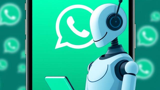 Symbolhafte Darstellung der WhatsApp Business API: Ein Smartphone mit Chatfenster, daneben Zahnräder und ein API-Symbol, die die Integration automatisierter Kundenkommunikation über WhatsApp veranschaulichen.
