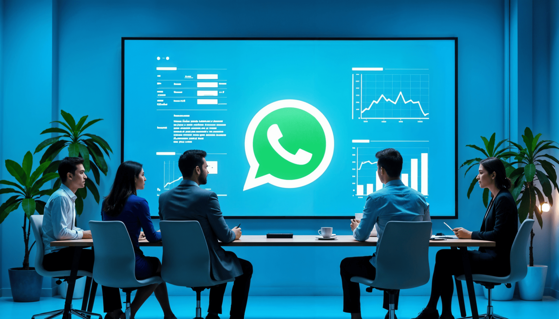 Ein Dashboard mit verschiedenen WhatsApp Marketing Tools zur Automatisierung von Nachrichten, Kundensegmentierung und Analyse der Kampagnenleistung.